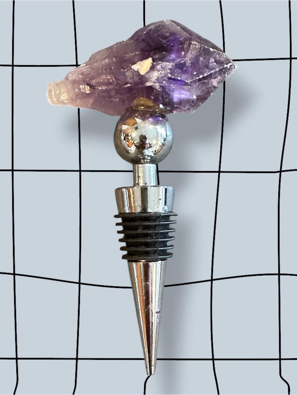 Raw Amethyst Point Bottle Stop